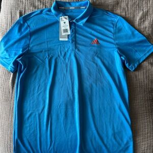 NWT Adidas Men's Blue Polo Shirt